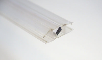 Clear 10mm shower sweep magnetic 45° angle from Best Glass Parts, 96 inches long, designed for shower glass doors.