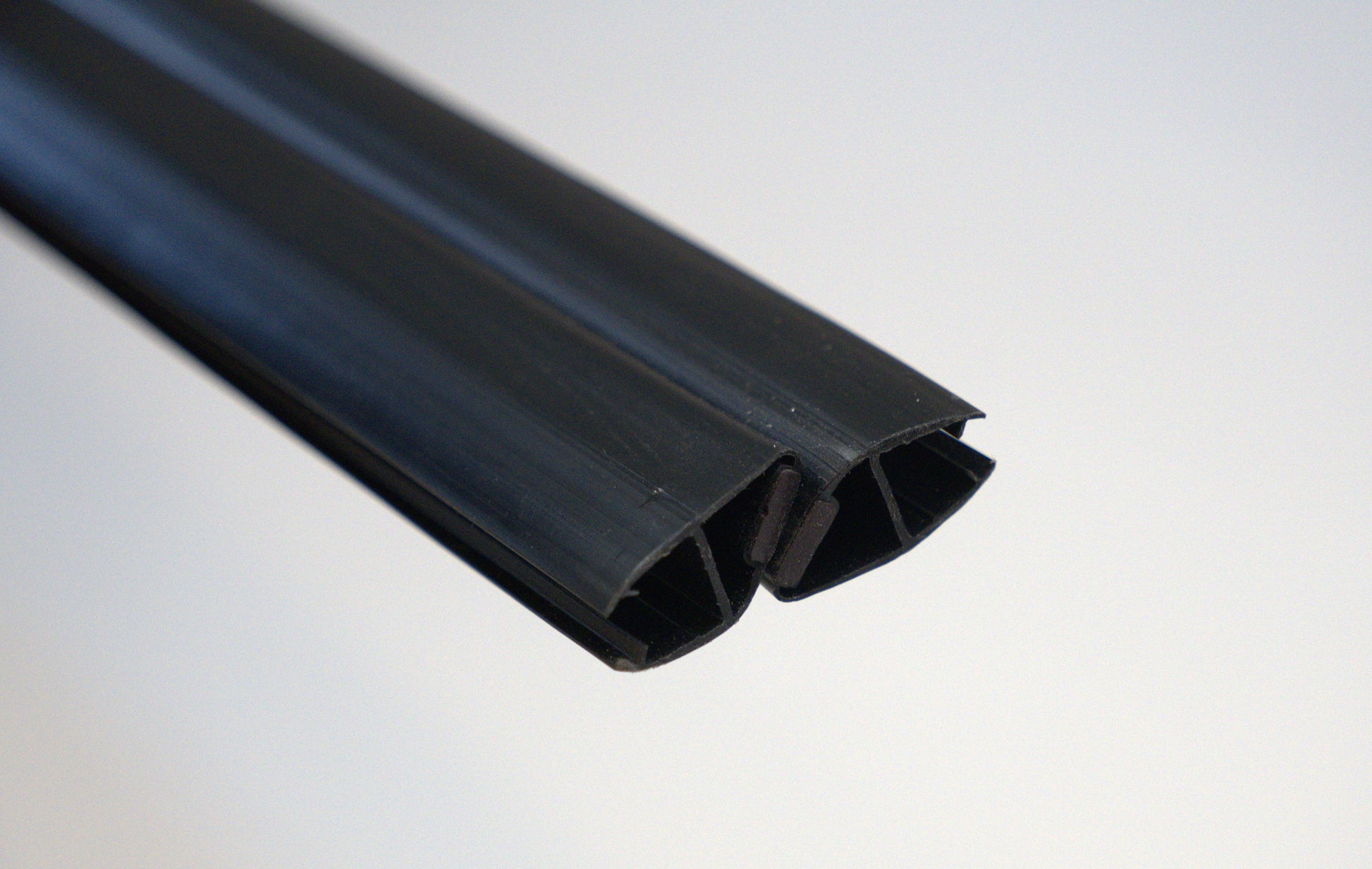 Magnetic 10mm shower sweep with 45° angle, black finish, 96-inch length, designed for glass shower enclosures by Best Glass Parts.