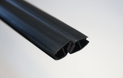 Magnetic 10mm shower sweep with 45° angle, black finish, 96-inch length, designed for glass shower enclosures by Best Glass Parts.