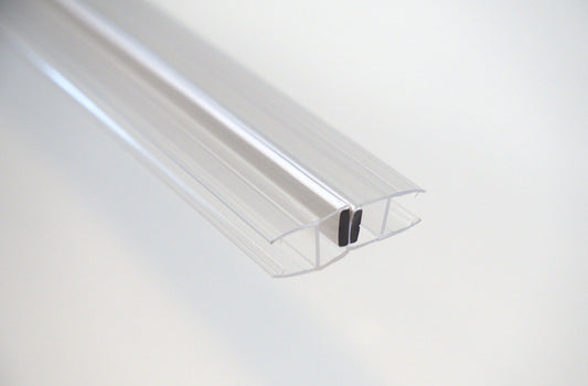 Clear 10mm shower sweep slider magnetic 180° for glass doors, 96-inch length by Best Glass Parts