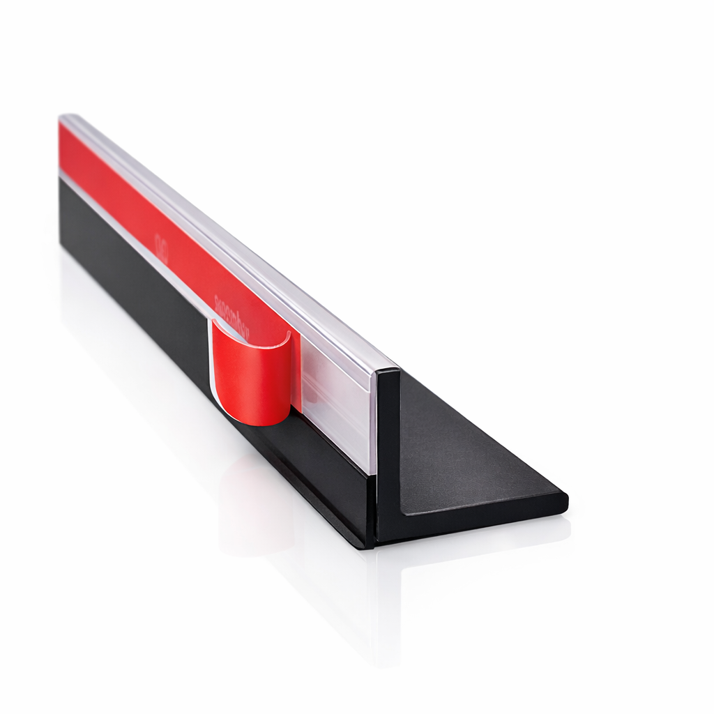Sticky shower sweep wall partition, 90°, 96 inches long, with transparent glass and waterproof adhesive from Best Glass Parts.