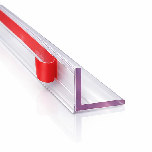 Sticky Shower Sweep Wall Partition 90° by Best Glass Parts, 96-inch long, with clear glass and sleek seal design.