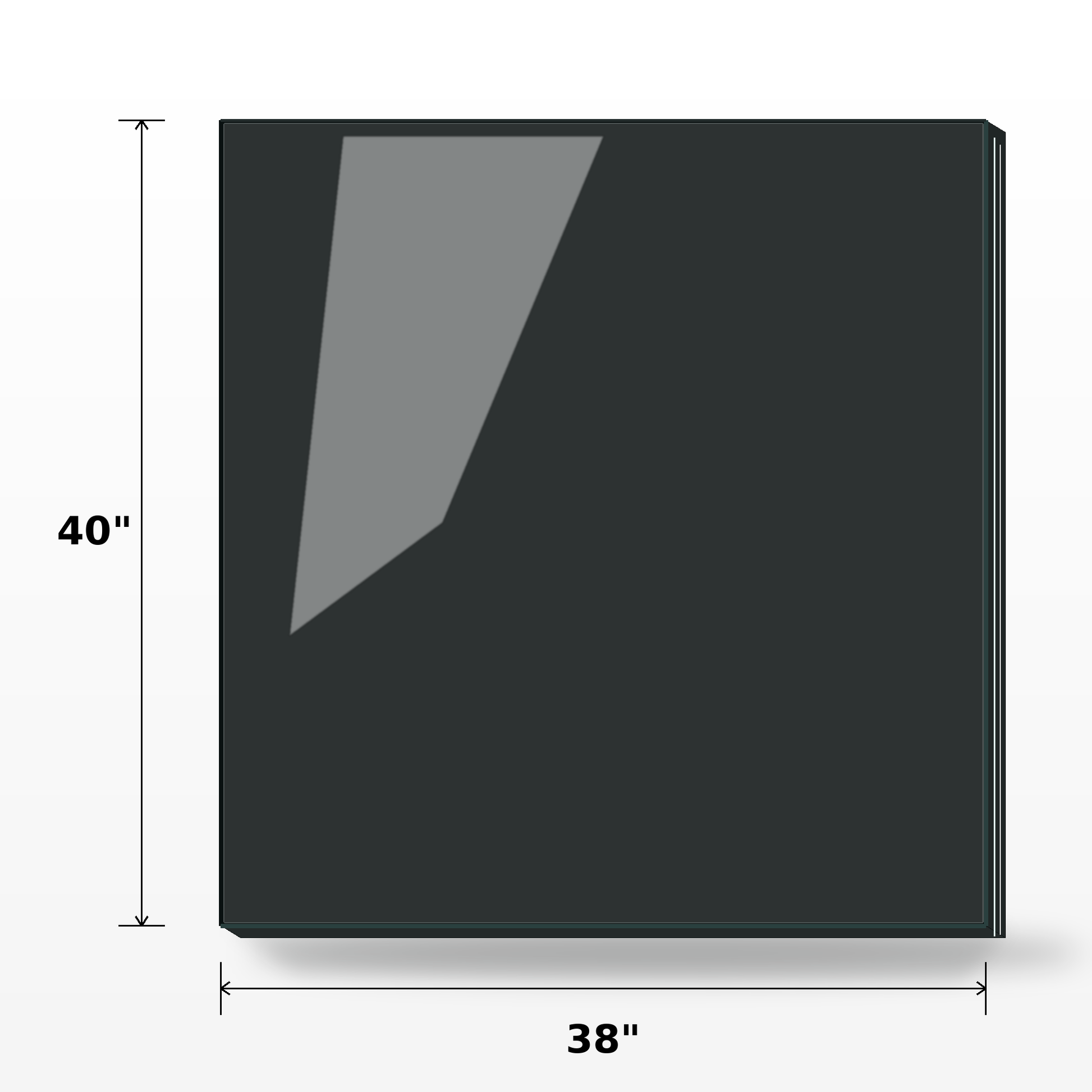 Tempered glass railing panel, 12mm thick, 40 inches high, from Best Glass Parts, with clear safety glass and polished edges.