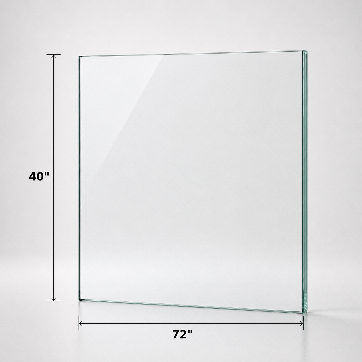 Tempered 12mm glass railing panel, 40 inches high, by Best Glass Parts, designed for modern staircase or balcony safety.