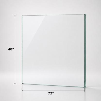 Tempered 12mm glass railing panel, 40 inches high, by Best Glass Parts, designed for modern staircase or balcony safety.