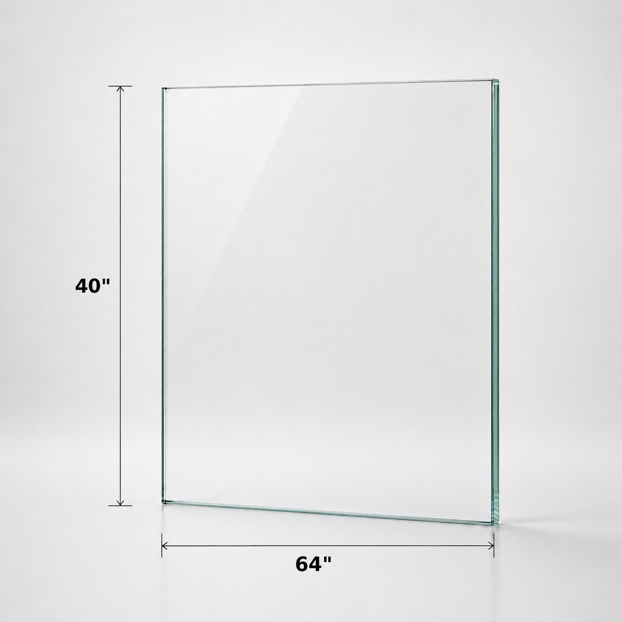 Tempered 12mm (1/2") glass panel for railing, 40 inches high, from Best Glass Parts, with clear safety glass appearance.