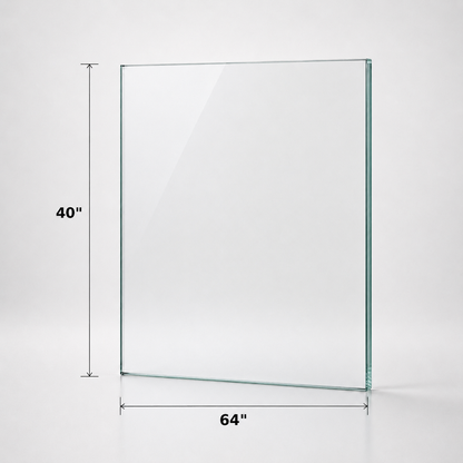 Tempered 12mm (1/2") glass panel for railing, 40 inches high, from Best Glass Parts, with clear safety glass appearance.