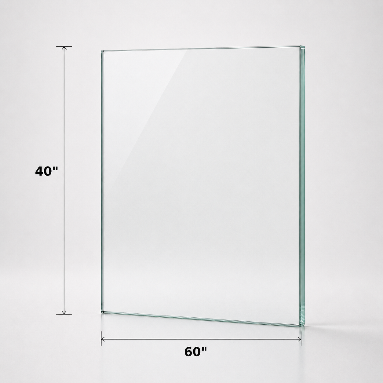 Tempered 12mm (1/2") glass panel for railing, 40 inches high, by Best Glass Parts, showing clear safety glass in a modern railing setup.