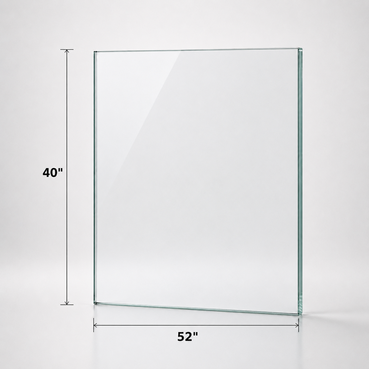 12mm tempered glass panel for railing, 40 inches high, by Best Glass Parts, showcasing clear safety glass for balustrades.