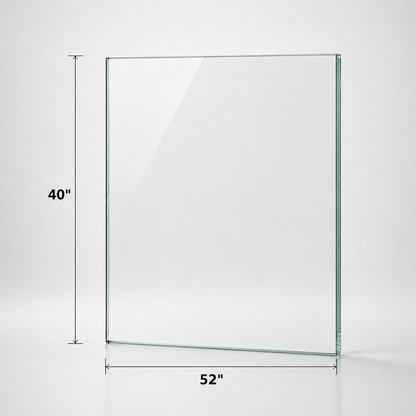 12mm tempered glass panel for railing, 40 inches high, by Best Glass Parts, showcasing clear safety glass for balustrades.