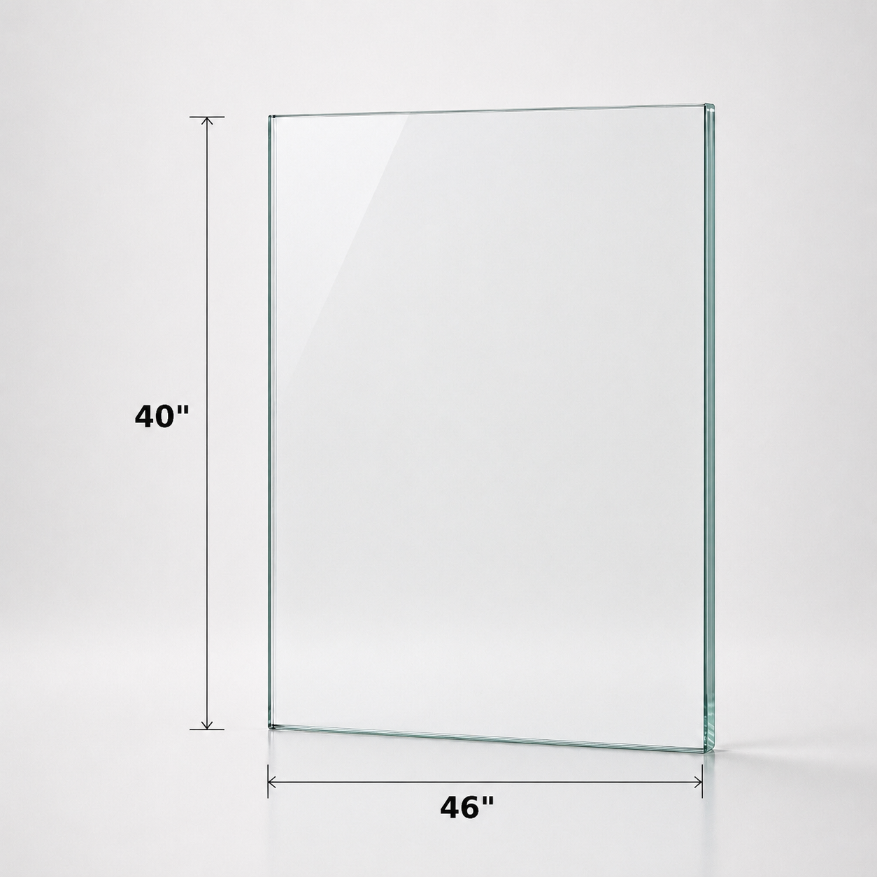 Tempered 12mm (1/2") glass panel for railing, 40 inches high, by Best Glass Parts, showcasing clear safety glass for balustrades.