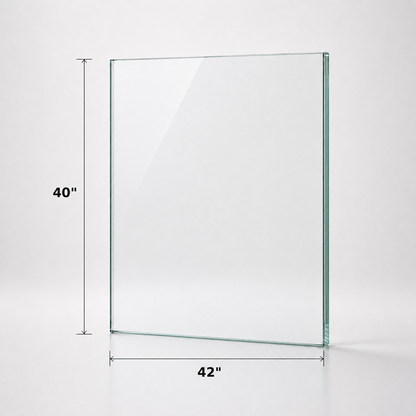 12mm tempered glass railing panel, 40 inches high, from Best Glass Parts, designed for secure and stylish railing installations.