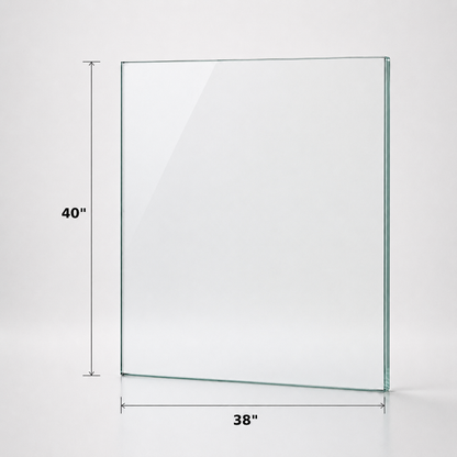 12mm tempered railing glass panel, 40 inches high, from Best Glass Parts, suitable for modern staircase or balcony railings.