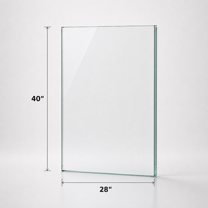 12mm tempered glass panel for railing, 40 inches high, from Best Glass Parts, featuring clear, durable safety glass for stair or balcony.
