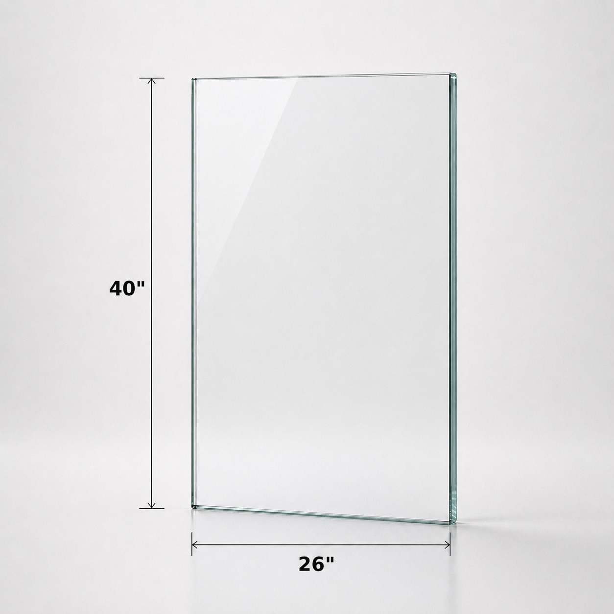 Tempered 12mm (1/2 inch) railing glass panel, 40 inches high, manufactured by Best Glass Parts, suitable for modern railings.