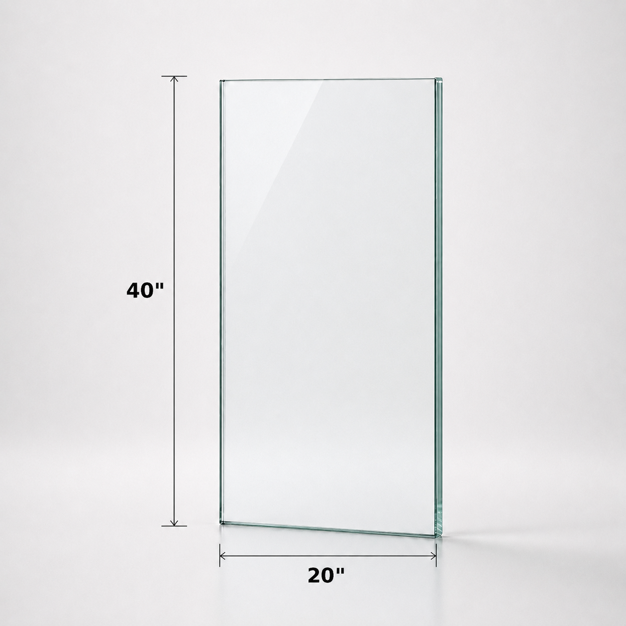 Tempered 12mm (1/2") glass panel for railing, 40 inches high, with clear, smooth surface from Best Glass Parts