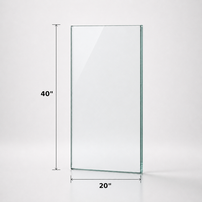 Tempered 12mm (1/2") glass panel for railing, 40 inches high, with clear, smooth surface from Best Glass Parts