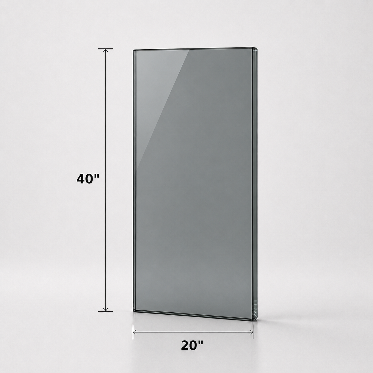 12mm tempered railing glass panel, 40 inches high, from Best Glass Parts, showcasing clear safety glass for balustrades.