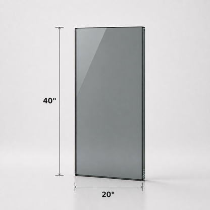 12mm tempered railing glass panel, 40 inches high, from Best Glass Parts, showcasing clear safety glass for balustrades.