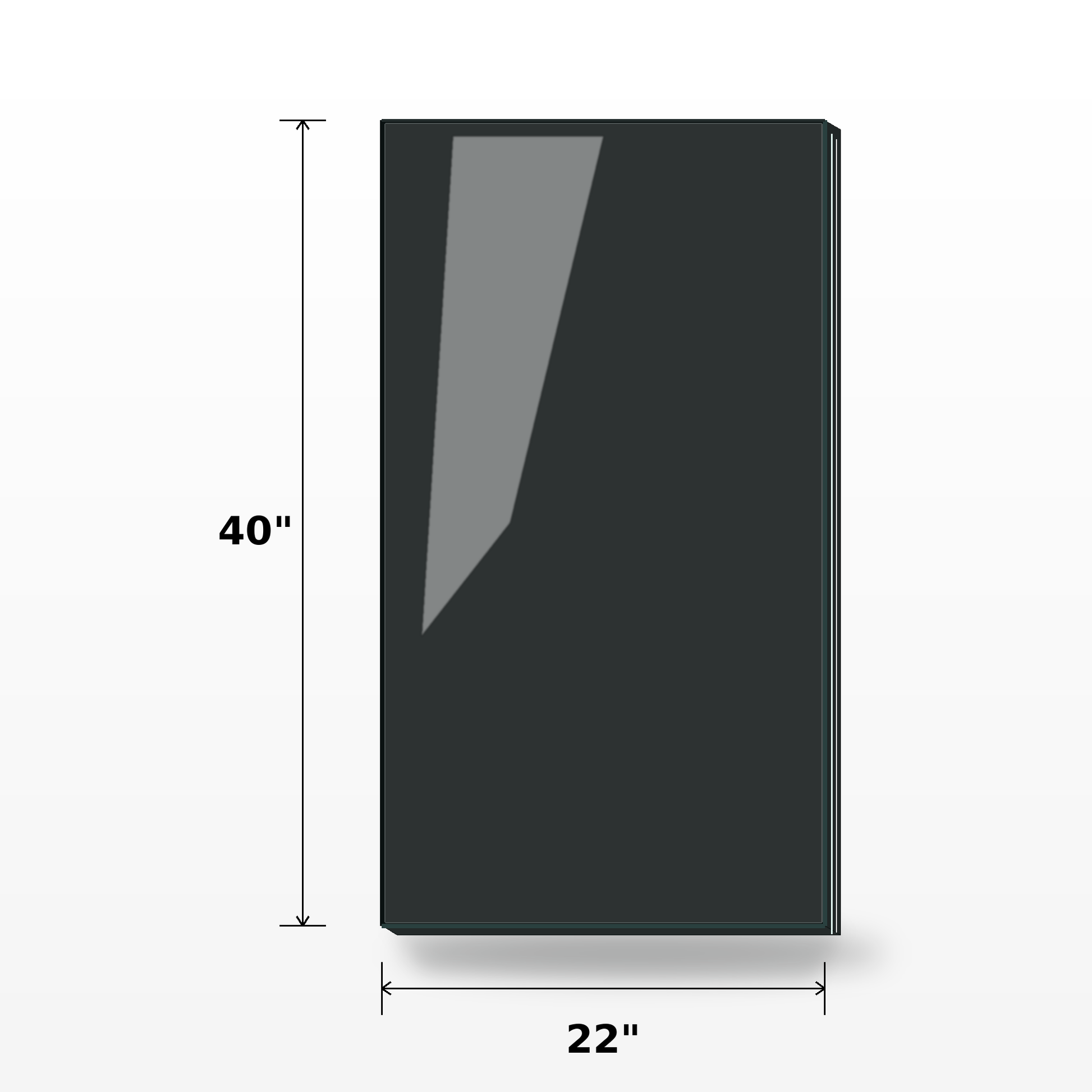 Tempered glass railing panel, 40 inches high, 12mm thickness, by Best Glass Parts, used for modern staircase or balcony railing.