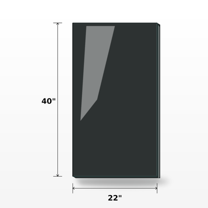 Tempered glass railing panel, 40 inches high, 12mm thickness, by Best Glass Parts, used for modern staircase or balcony railing.