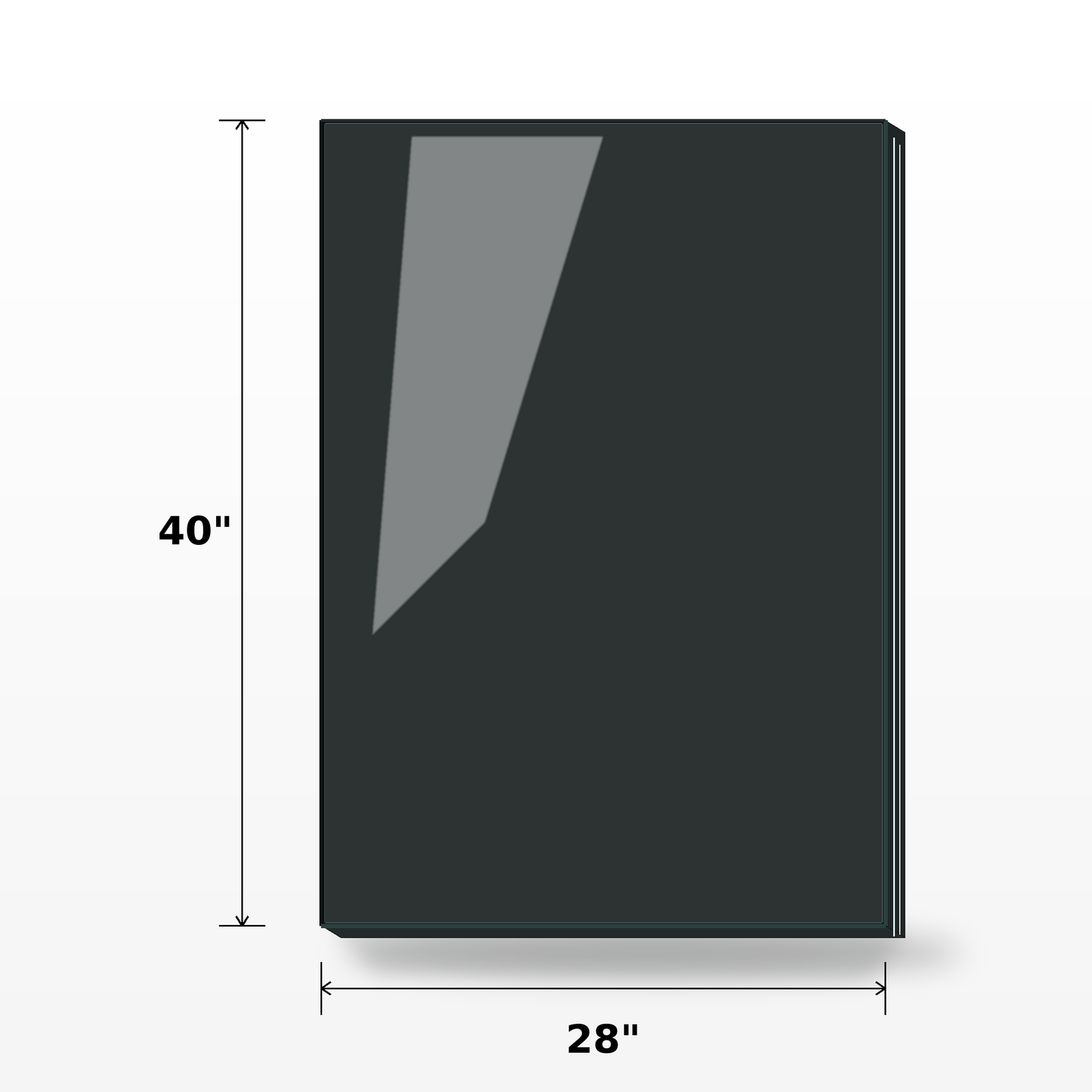 Tempered 12mm (1/2") railing glass panel, 40 inches high, from Best Glass Parts, with clear safety glass visible in the image.