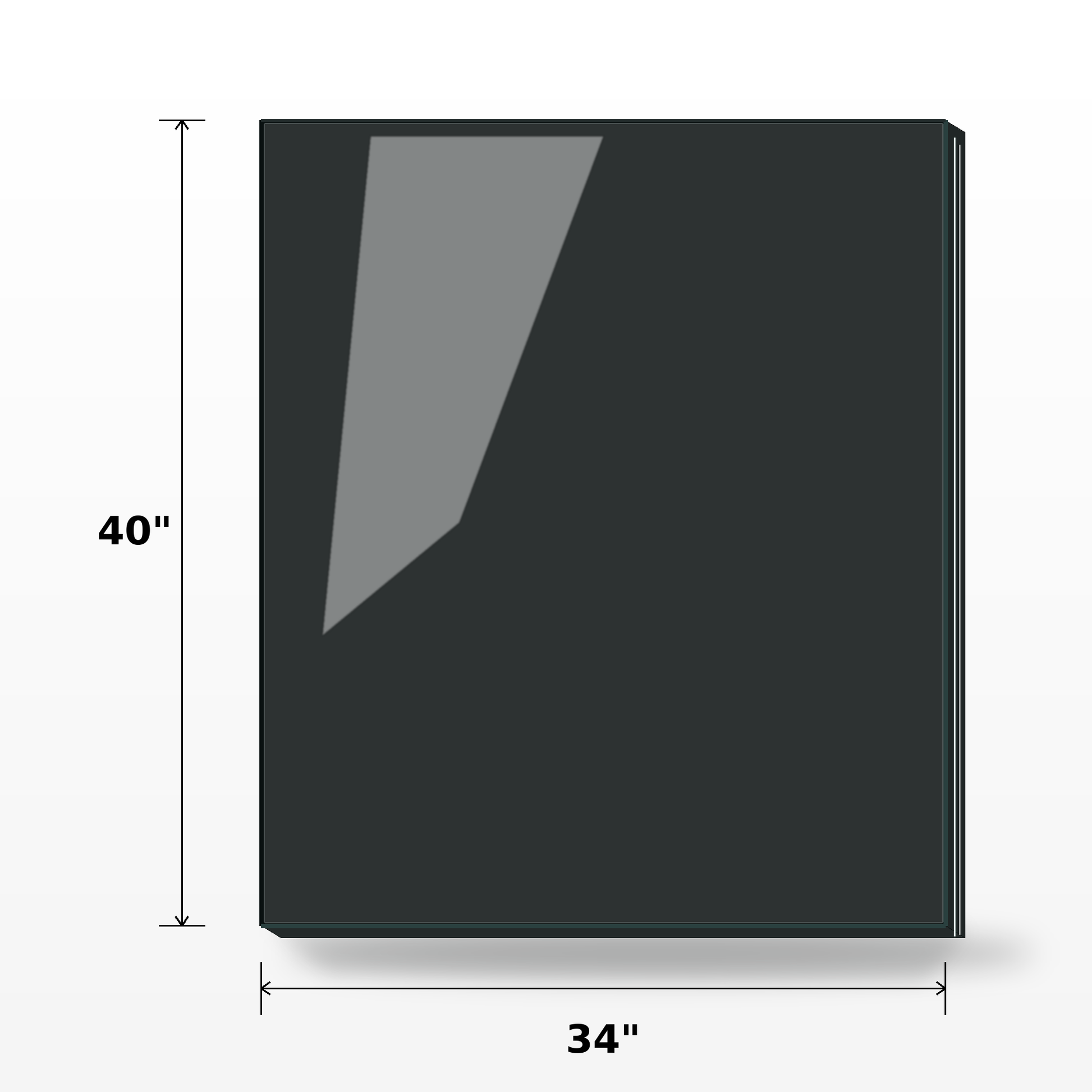 Tempered glass railing panel, 12mm thick, 40 inches high, by Best Glass Parts, with clear, smooth glass surface and polished edges.