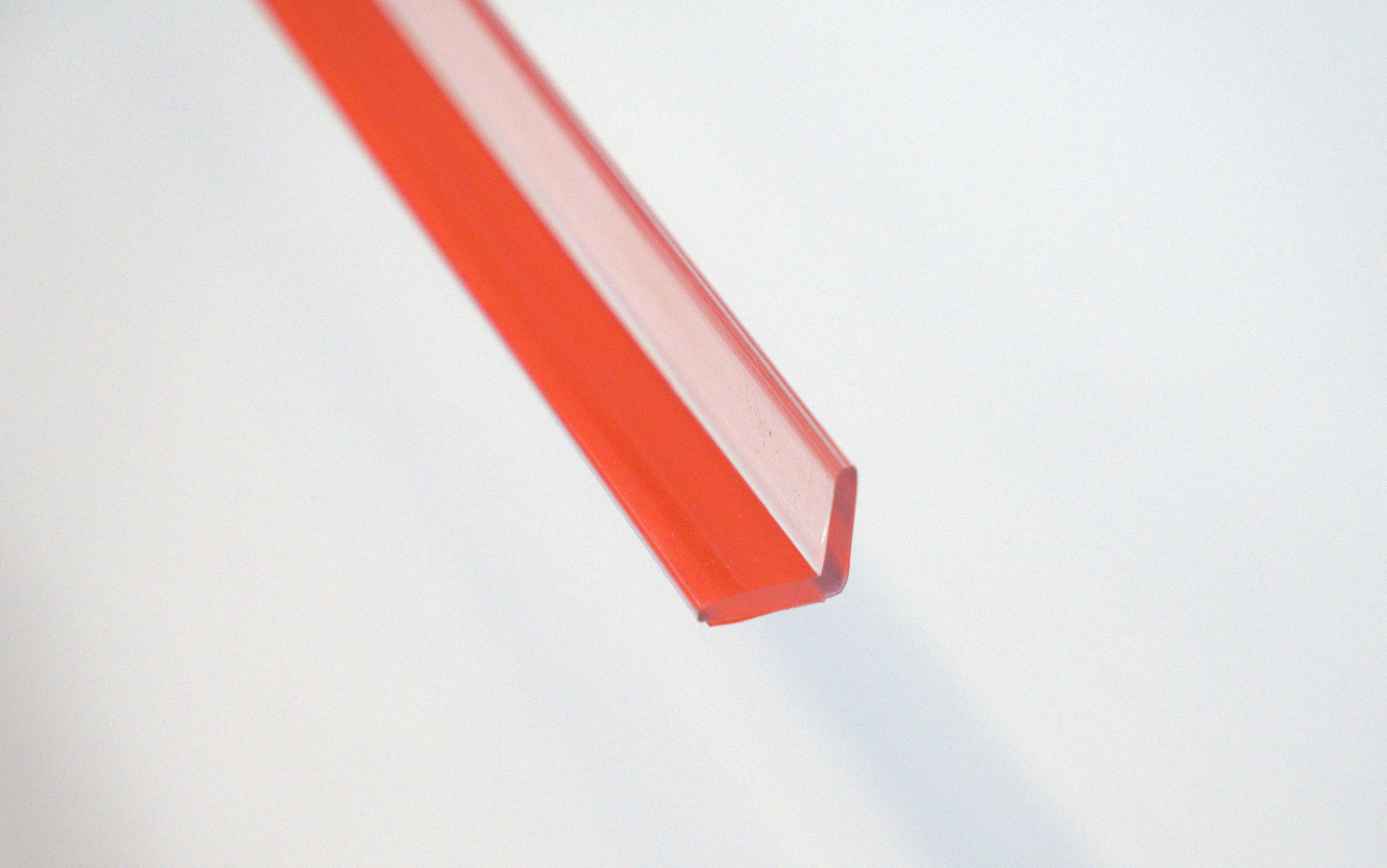 Clear L-shaped shower sweep from Best Glass Parts, 96-inch long, designed to seal and protect shower door edges effectively.