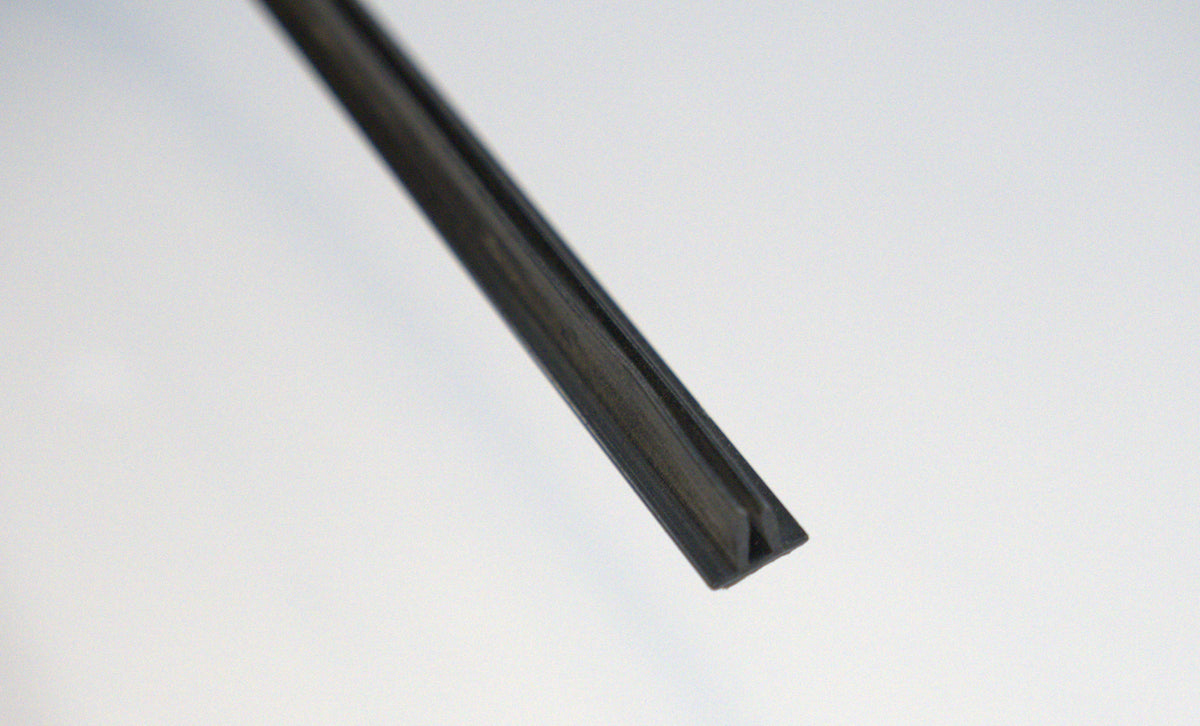 Clear 96-inch Shower Sweep Sticky T Double Fin by Best Glass Parts, designed to seal shower doors effectively.