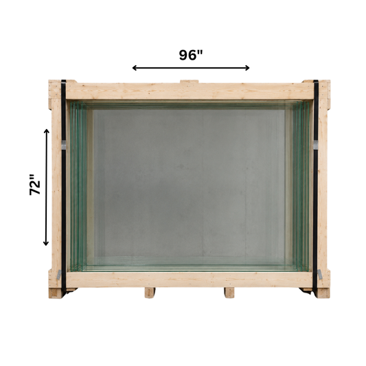Set of 20 clear 10mm glass sheets, 96x72 inches from Best Glass Parts, transparent and suitable for DIY projects or glazing.