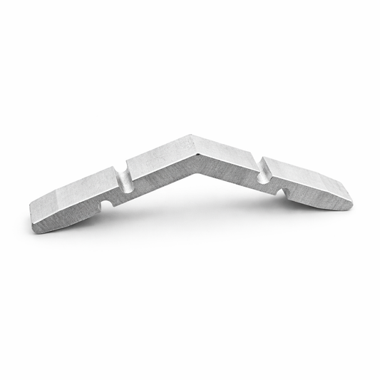 6mm pivot door header corner connector at 135° by Best Glass Parts, showing polished metal finish and precise construction.