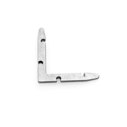 6mm pivot door header corner connector 90° by Best Glass Parts, showing the metallic M110 fitting for glass door installation.