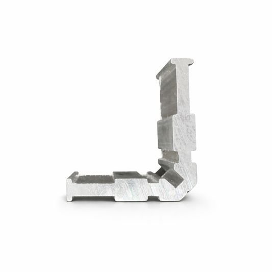 6mm Slider Header Corner Connector by Best Glass Parts, used for glass railing or shower enclosure installation.