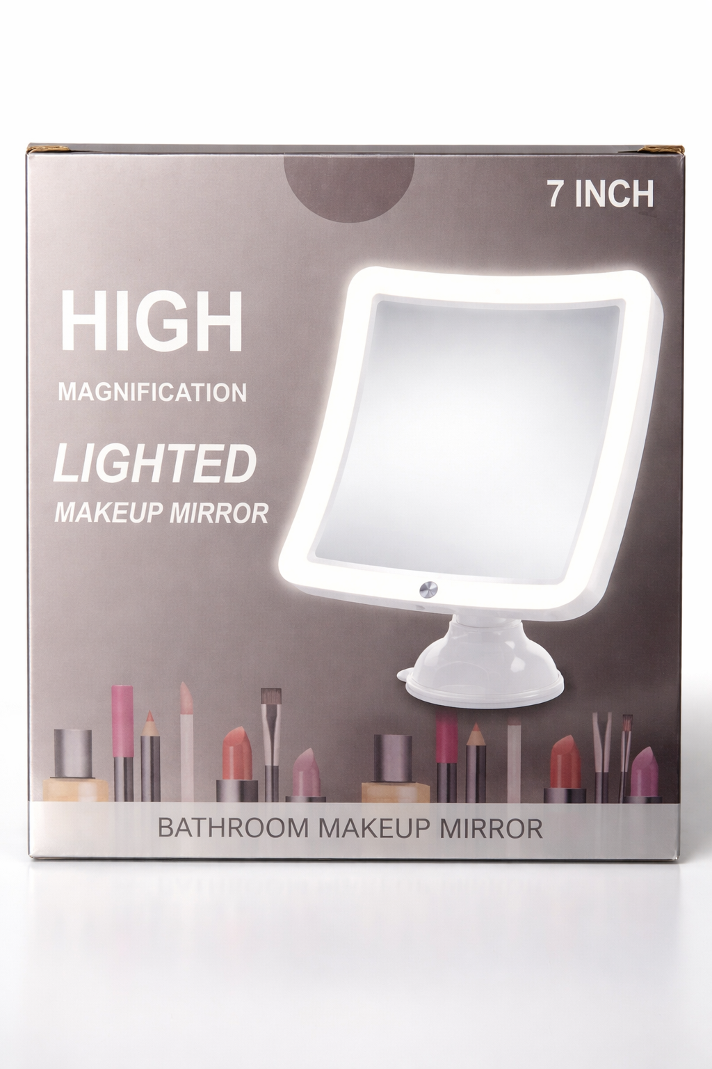 7-inch LED makeup mirror with 15x magnification and suction cup, lighted vanity mirror by Best Glass Parts.
