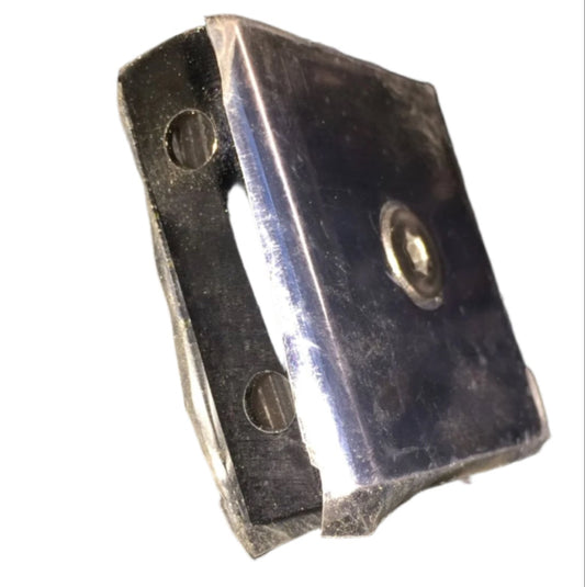 Double screw clamp wall mount for glass from Best Glass Parts, designed to secure glass panels with sturdy metal construction.