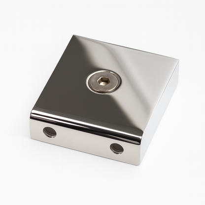 Double screw clamp wall mount for glass from Best Glass Parts, designed to secure glass panels with sturdy metal fittings.