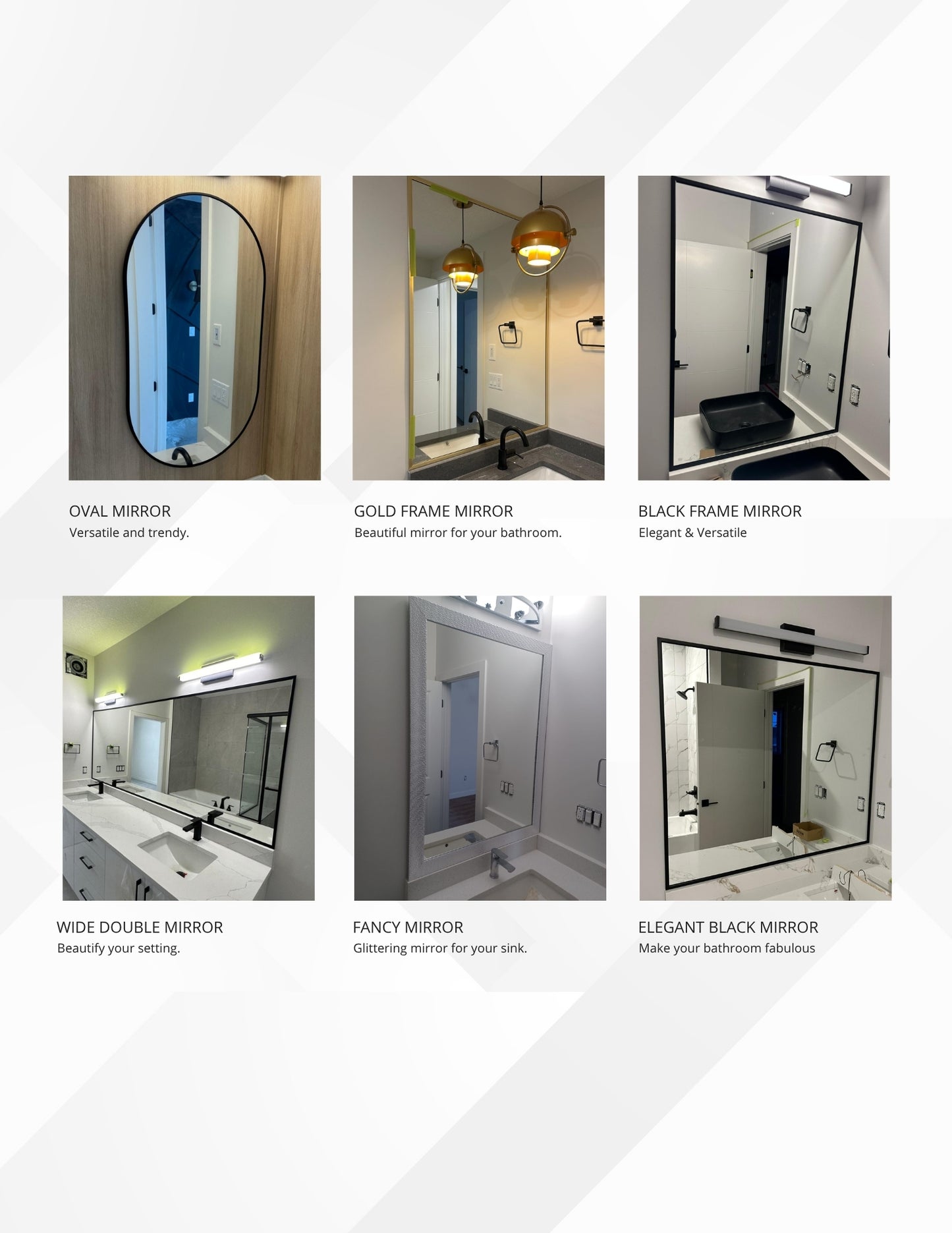 Customized mirror from Best Glass Parts with a sleek frame, reflecting a modern interior design.