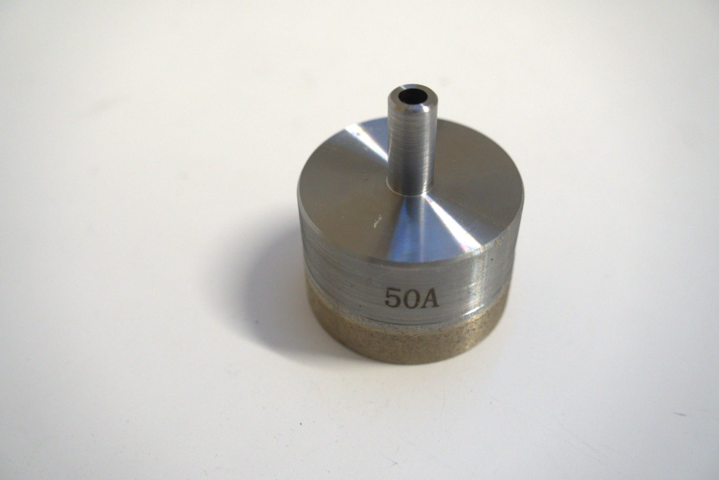 Diamond core cone drill bit, 2-inch (50mm) size from Best Glass Parts, showing the pointed tip and cylindrical body for glass drilling.