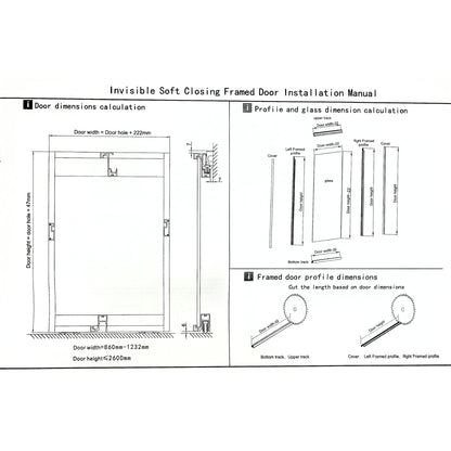 Ghost sliding door system with invisible track from Best Glass Parts, showing the sleek glass door and hidden track mechanism.