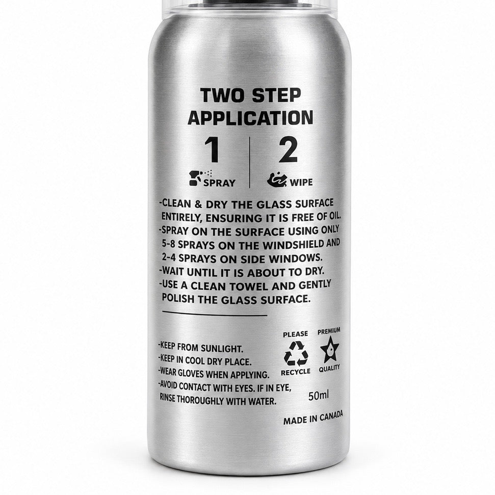 Best Glass Parts glass coating spray bottle with clear liquid, designed for applying protective coating to glass surfaces.