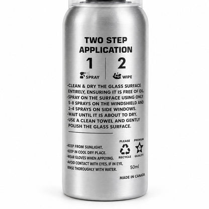 Best Glass Parts glass coating spray bottle with clear liquid, designed for applying protective coating to glass surfaces.