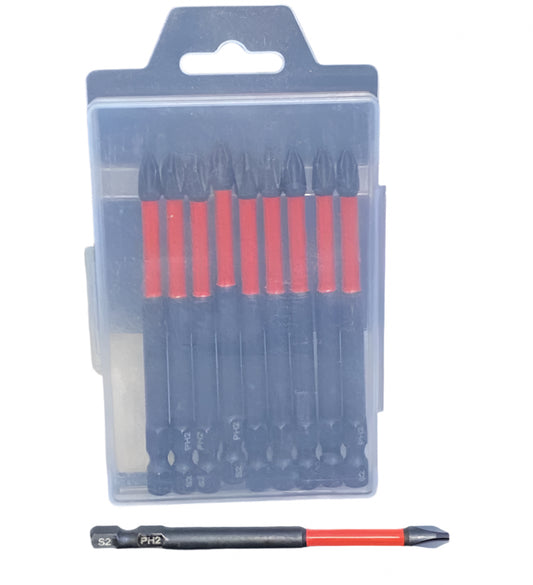 Best Glass Parts Impact Bits Star 90mm PH2 screwdriver bit, 3.5 inches long, with a star-shaped tip for Phillips screws.