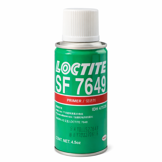 Best Glass Parts Loctite SF 7649 spray bottle, clear liquid adhesive and lubricant for glass and plastic applications.