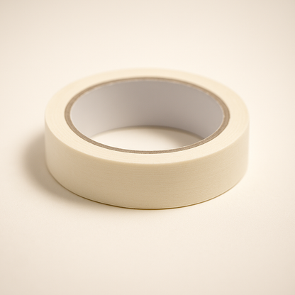 Yellow masking tape from Best Glass Parts, 25x30mm, showing its adhesive side and clean edges for precise application.