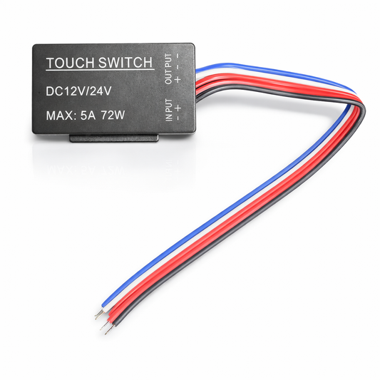 Multi-way touch switch for LED lighting by Best Glass Parts, showing the sleek modern design and touch control panel.