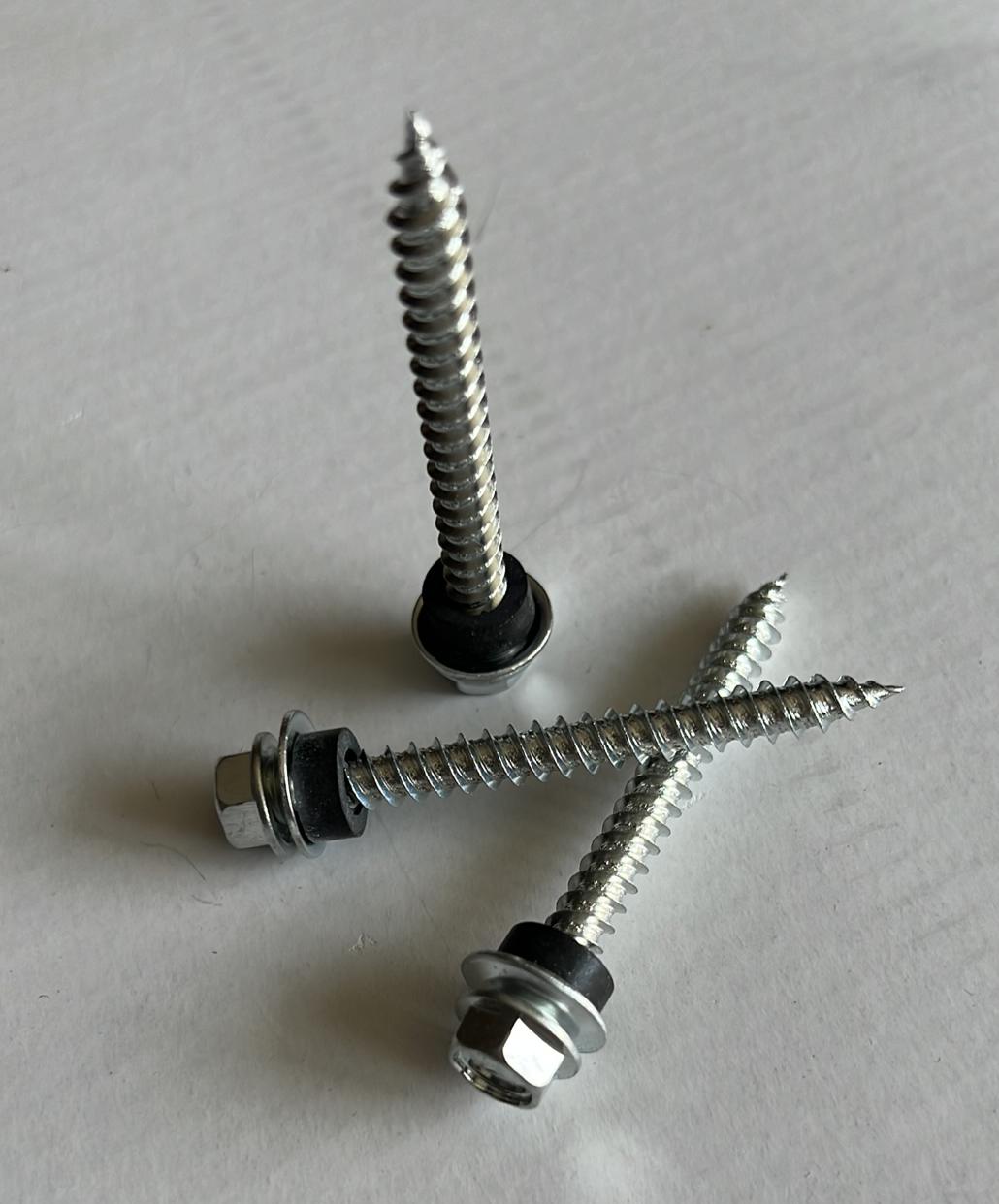 Best Glass Parts Railing Hex Cap Wood Screw, 2 5/8 inches, showing the metal screw with hex cap for railing installation.