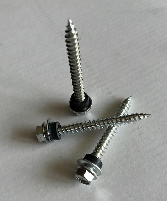 Best Glass Parts Railing Hex Cap Wood Screw, 2 5/8 inches, showing the metal screw with hex cap for railing installation.