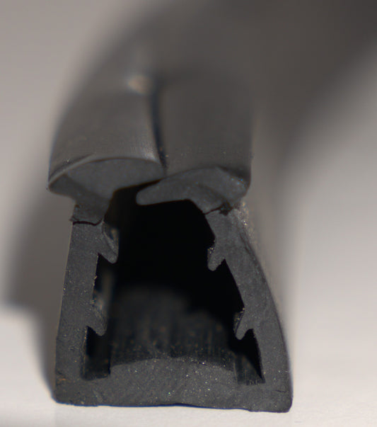 Best Glass Parts 12mm rubber gasket for railing top handrail, designed for 12mm glass, shown in the image.