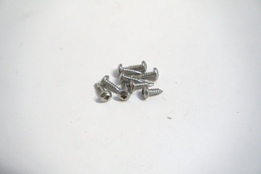 Sheet metal screw 1/2 inch from Best Glass Parts, showing the screw's threaded metal body and sharp point for metal fastening.