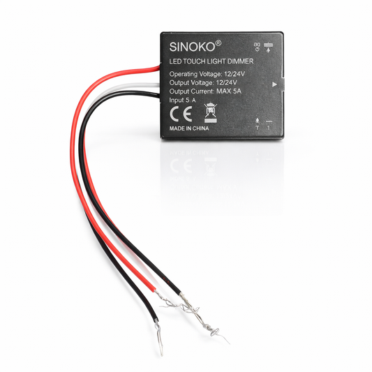 Best Glass Parts single touch switch for LED lighting, close-up of sleek black switch with touch-sensitive surface